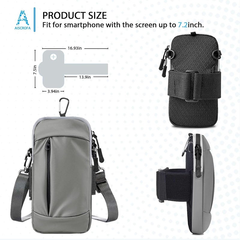 AiScrofa Phone Holder Arm Bands for Running Armband Small Crossbody Bags for Women Kids,iPhone 15 14 13 12 11 Pro Max Xs Xr X 6 7 8 Plus SE Mini Galaxy Ultra Edge S24 S23 Note - Image 2